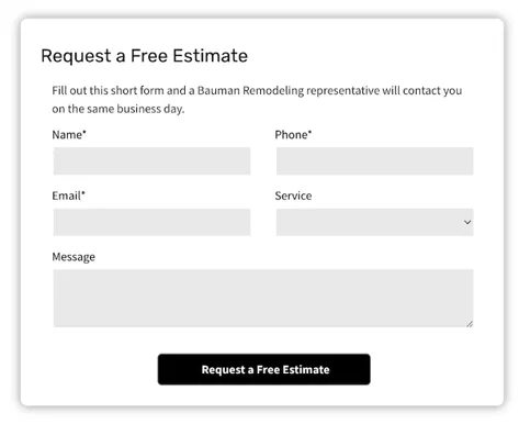 how to generate leads to your home improvement business - example of lead capture form