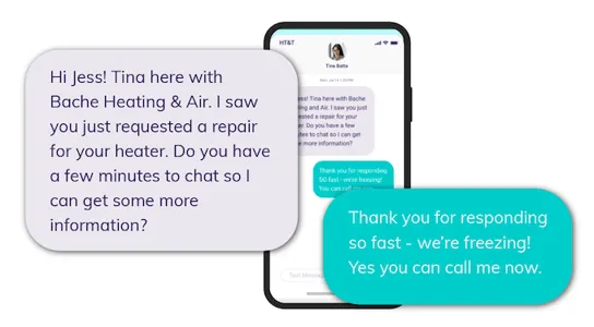 how to increase speed to lead -  example of a text conversation