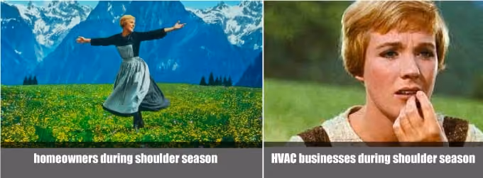 hvac shoulder season meme