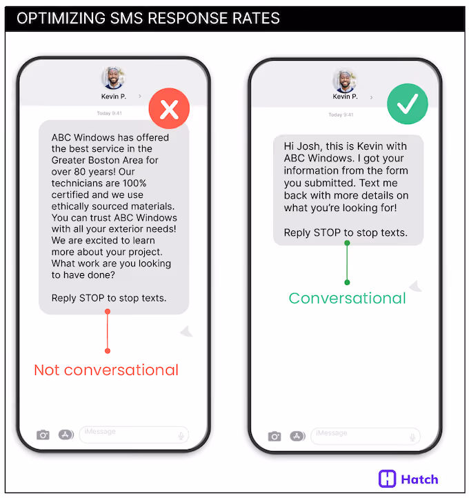 how to improve SMS response rates - conversational language