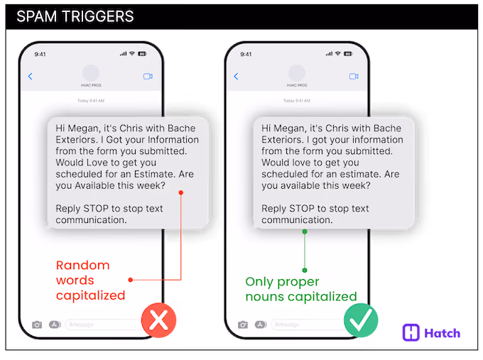 spam trigger words - example of random words capitalized