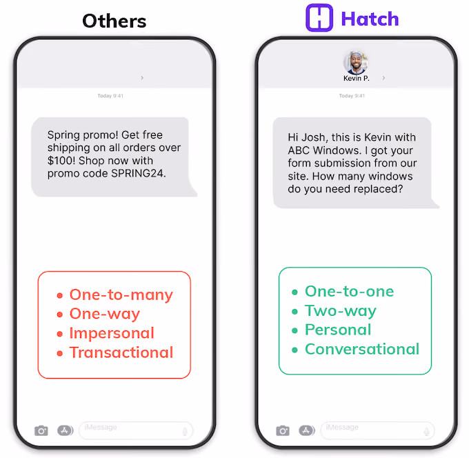 Hatch texting vs other text platforms
