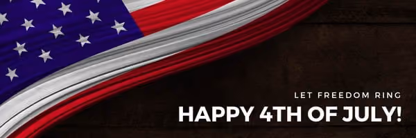 4th of july messages and social posts - email banner with american flag