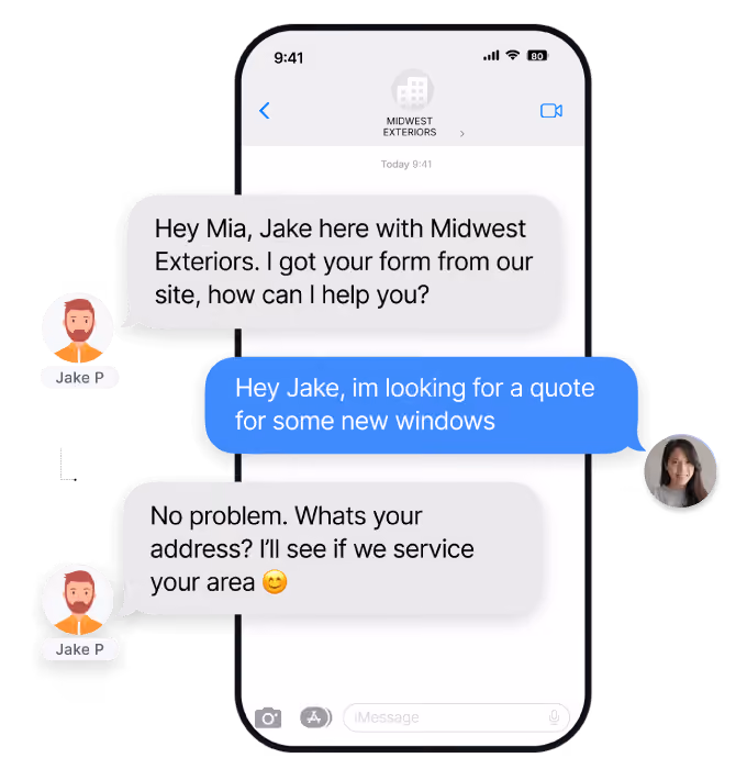 how hatch ai assistant works - speed to lead text conversation example