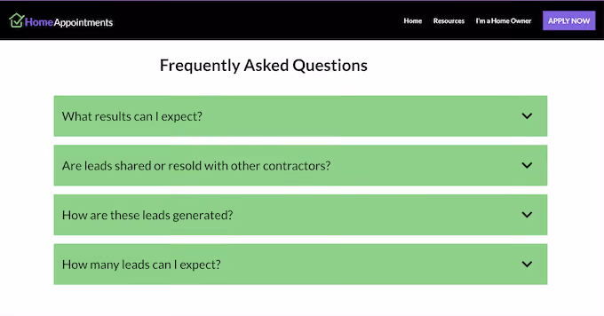 how to choose a lead aggregator - faq example by home appointments