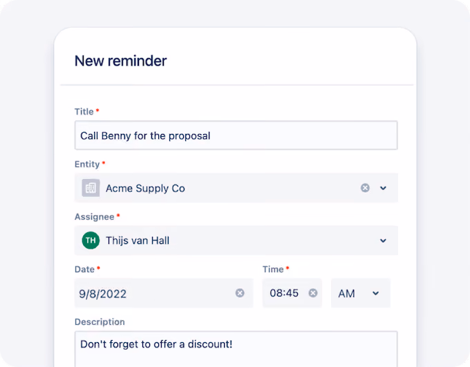 how to use a CRM tips - follow-up reminder