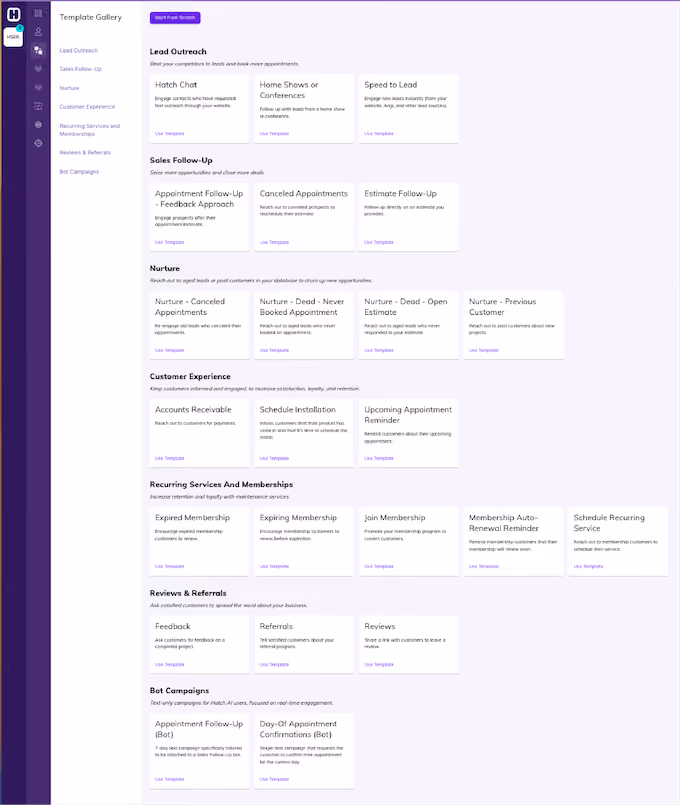 hatch campaign templates library