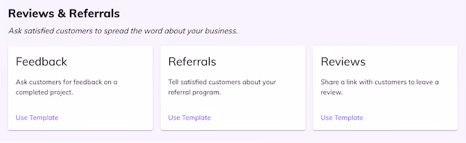 hatch review and referral campaign templates