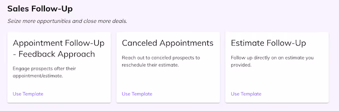 hatch sales follow-up campaign templates