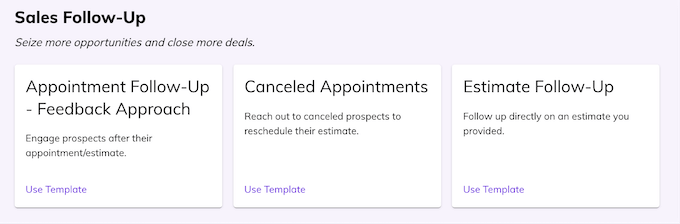hatch sales follow-up campaign templates