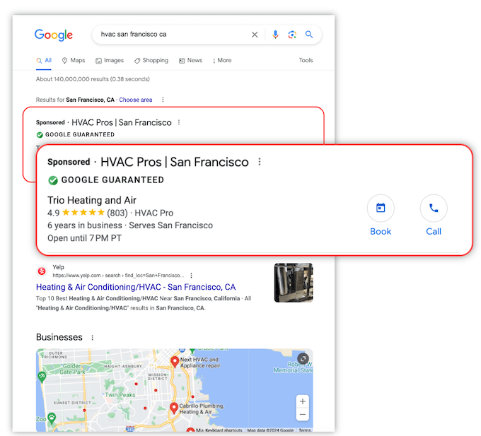 example of sponsored ad placement