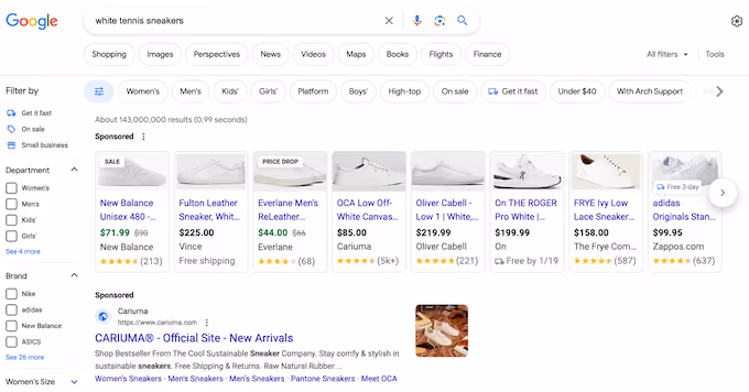 example of ads by industry