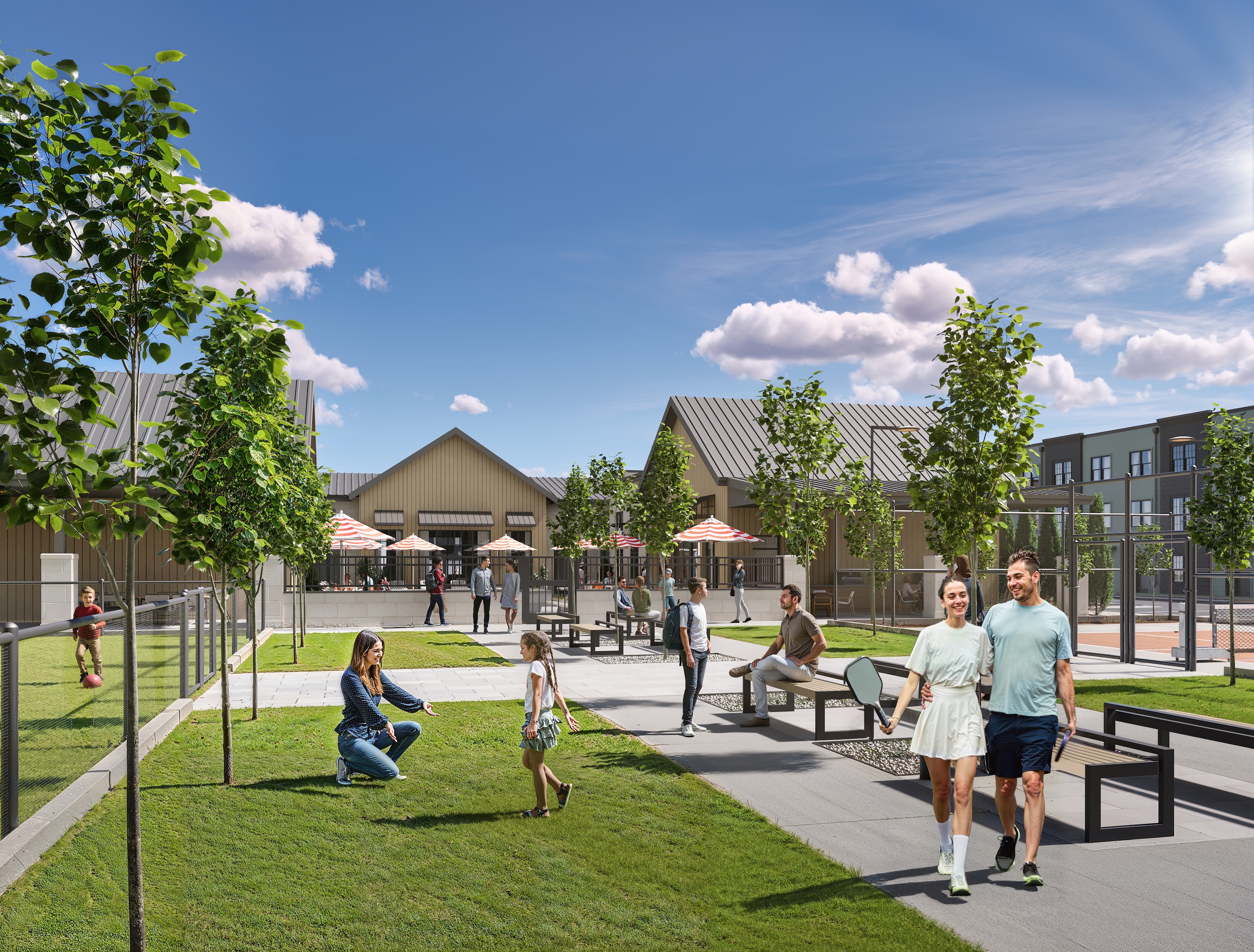 Outdoor courtyard rendering