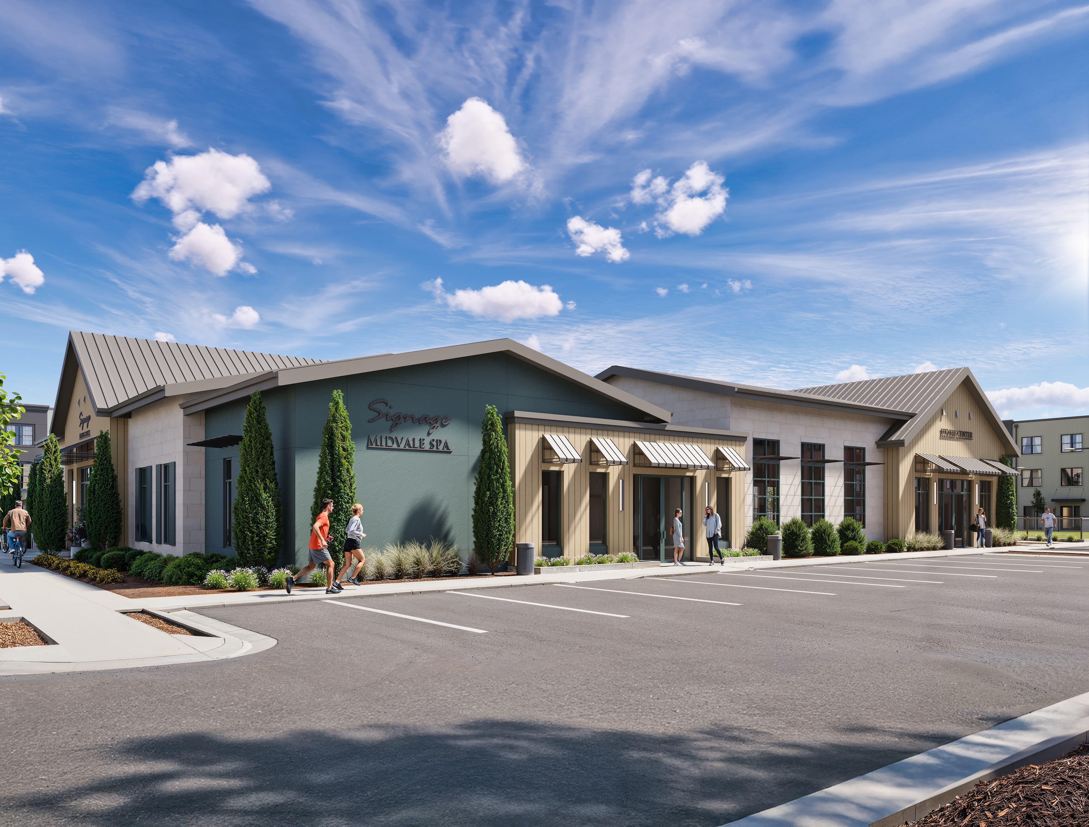 Exterior of clubhouse rendering