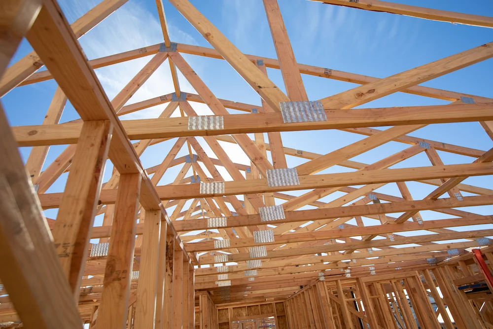roof truss on sunny day