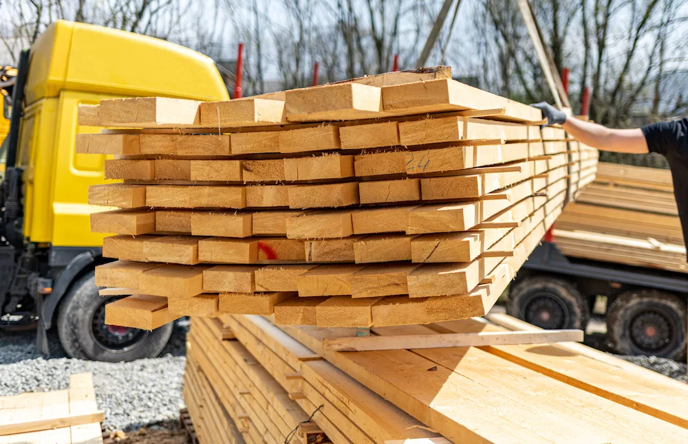 lumber pile delivery