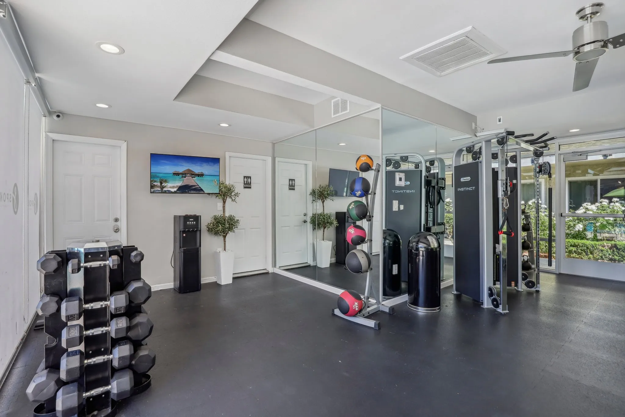 Gym with free weights