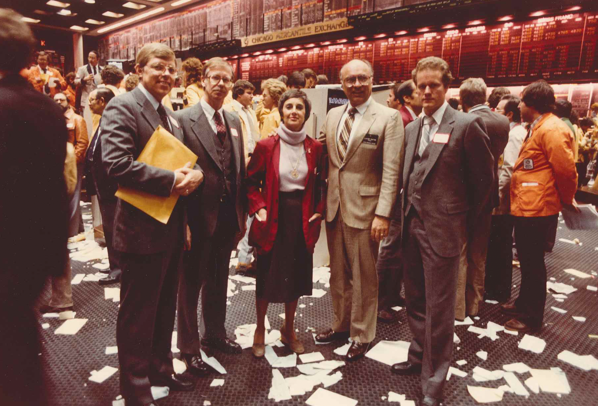 Carol Mickey Norton on the floor of the international monetary market