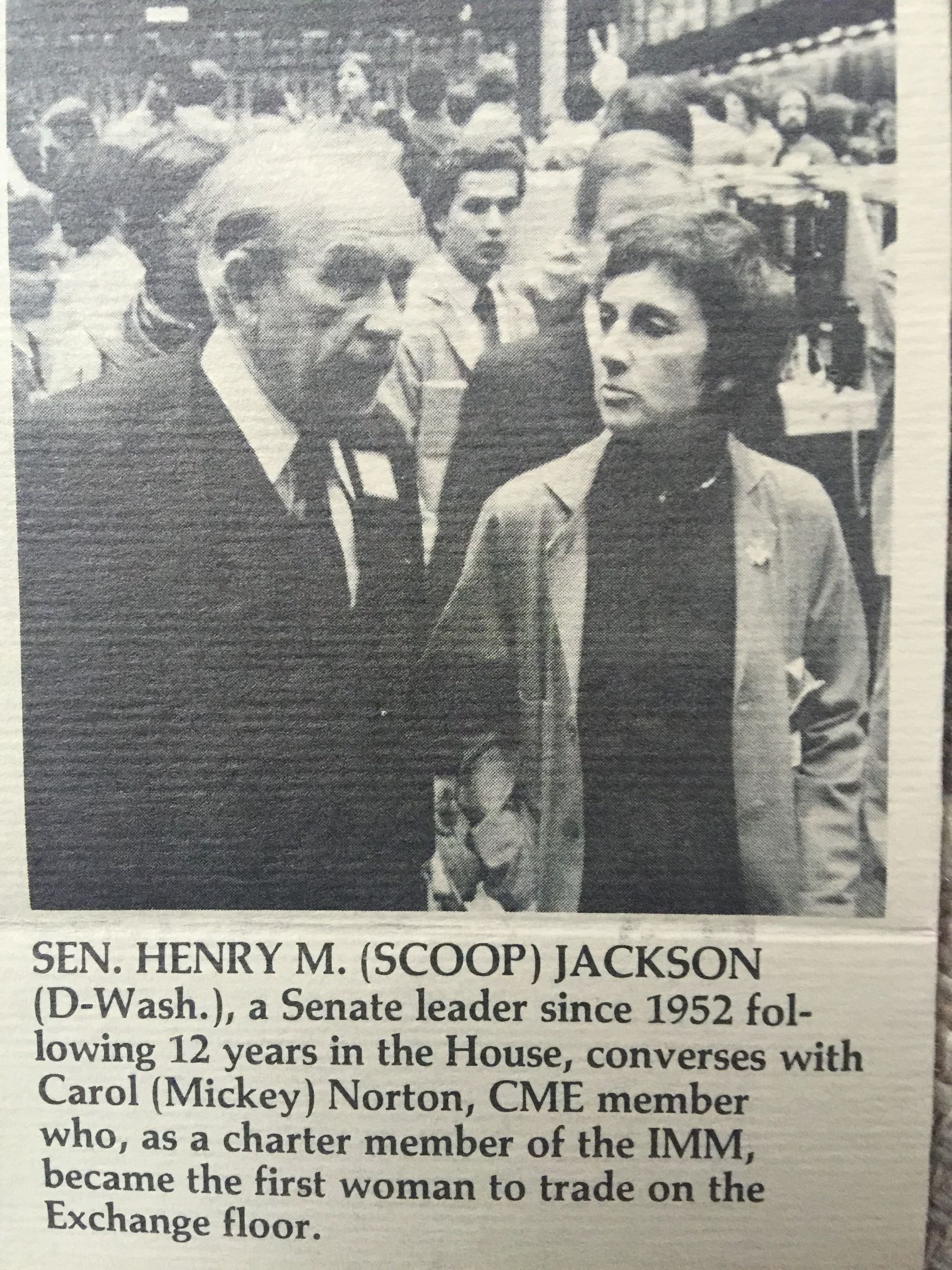 Carol Mickey Norton, first woman on IMM with senator henry jackson