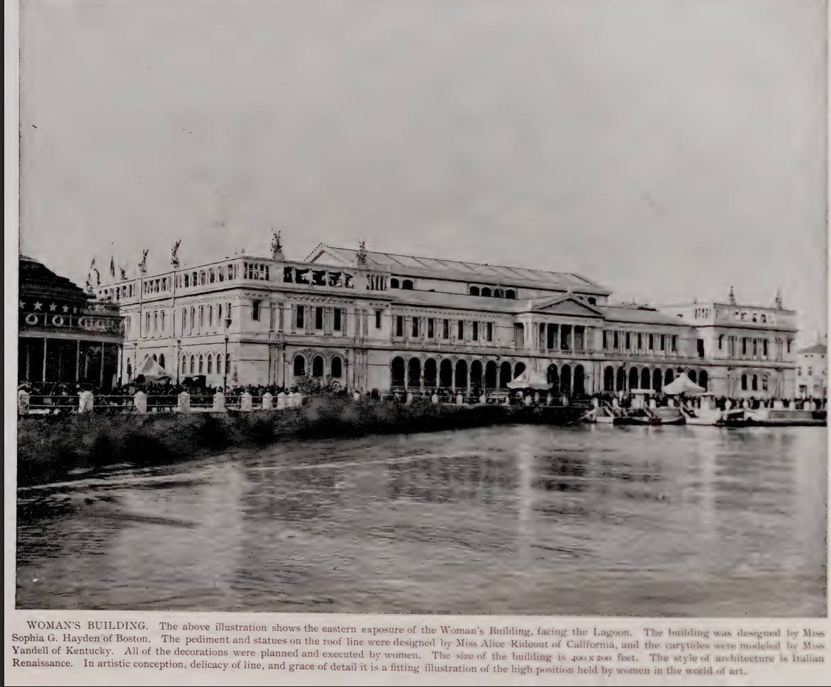 image of the women's building at the world's columbian exposition 1893