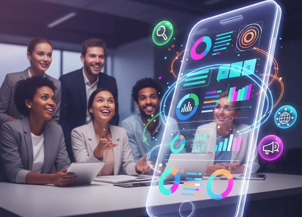 image of team brainstorming session (for a travel tech)