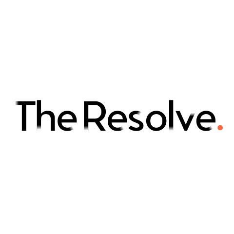 Logo text 'The Resolve' with a dot at the end, fading effect on the left side of letters.
