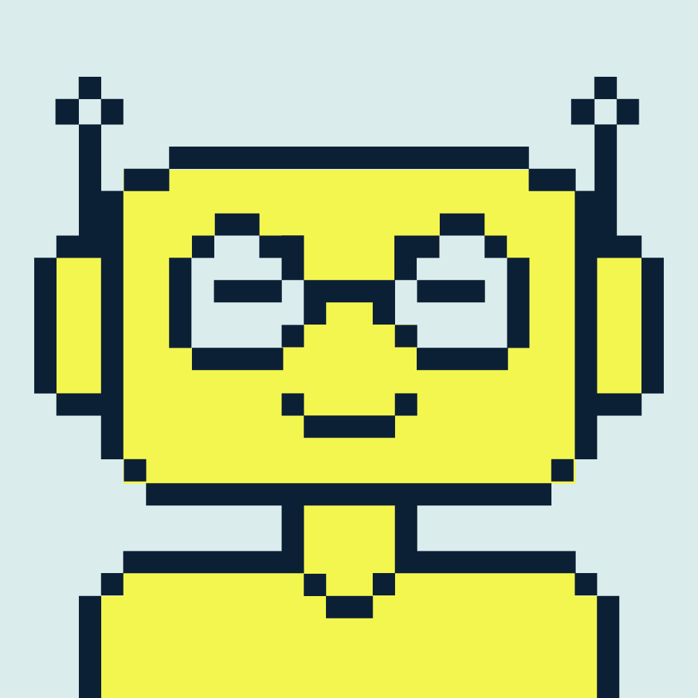 Pixel Indie, the Indiegraf support bot, illustrated in a yellow pixel-art style