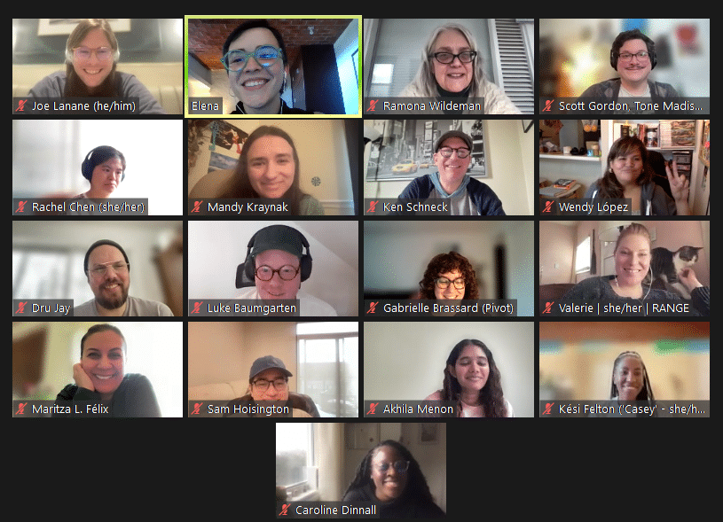 A few of our Indiegraf team members and network publishers at a virtual gathering earlier this year.