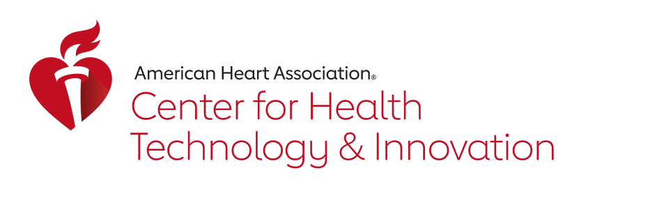 American Heart Association Center for Health Technology & Innovation logo with a red heart and white torch.