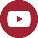 YouTube logo with white play button inside a rounded red rectangle.