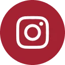 Instagram social media app icon with white camera outline on red circular background.