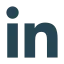 LinkedIn social media icon with white 'in' letters inside a blue circle.