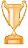 Gold trophy cup with two handles and a star emblem on a pedestal base.
