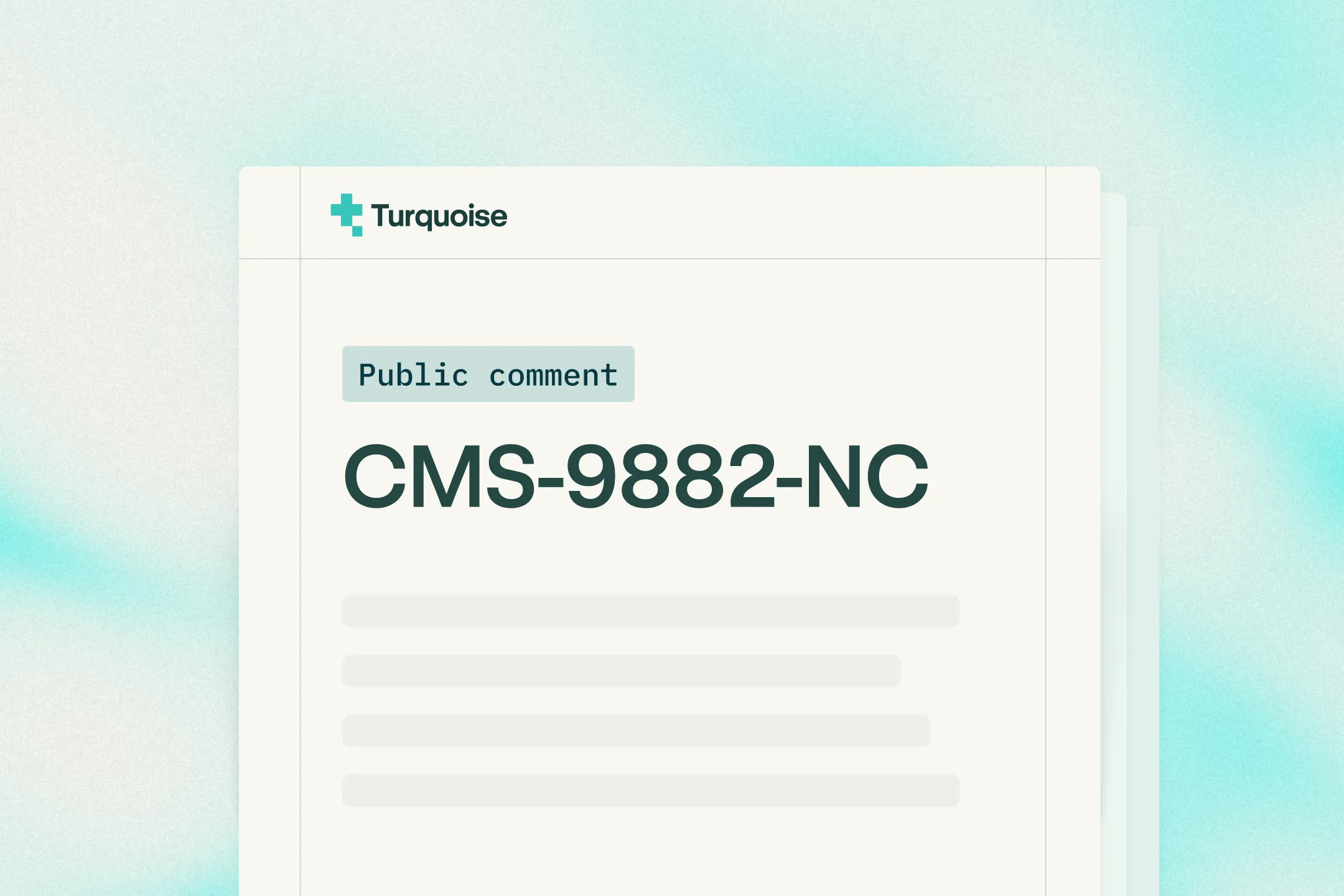 Turquoise's public comment on CMS-9882-NC