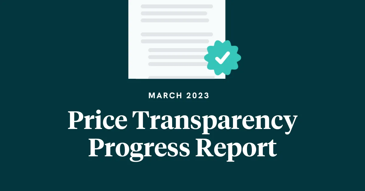 March 2023 price transparency progress report