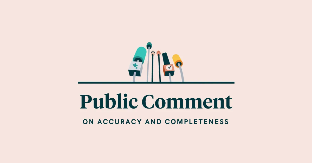 Transparency accuracy & completeness RFI: Turquoise Health's public comment