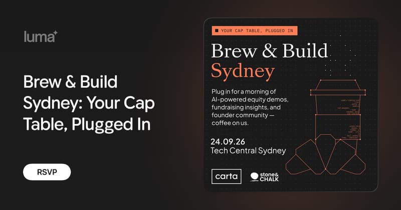 Carta: Brew & Build Sydney: Your Cap Table, Plugged In