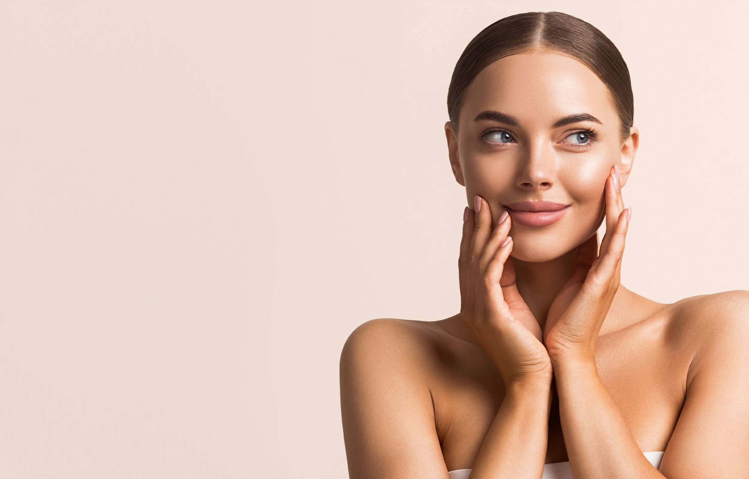 beautiful woman with rejuvenated skin