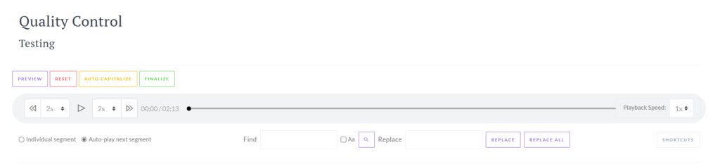 Audio Controls screenshot