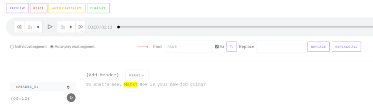 Find and replace screenshot