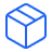 Blue 3D cube with grid lines on a white background.