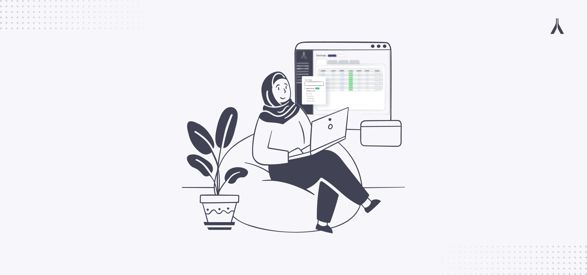 An illustration of a woman switching between multiple teams on Alternative Payments