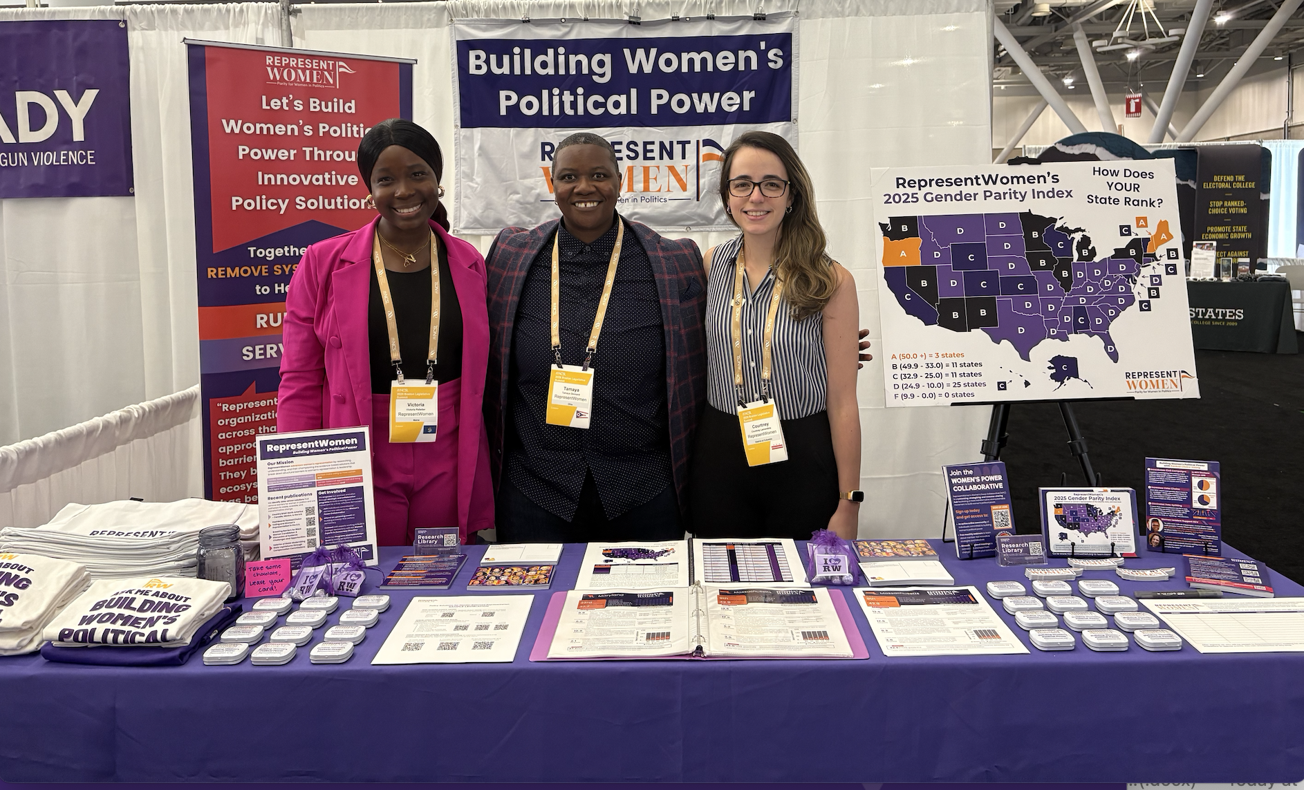 RepresentWomen Staff Presenting GPI Data at NCSL in Boston, July 2025