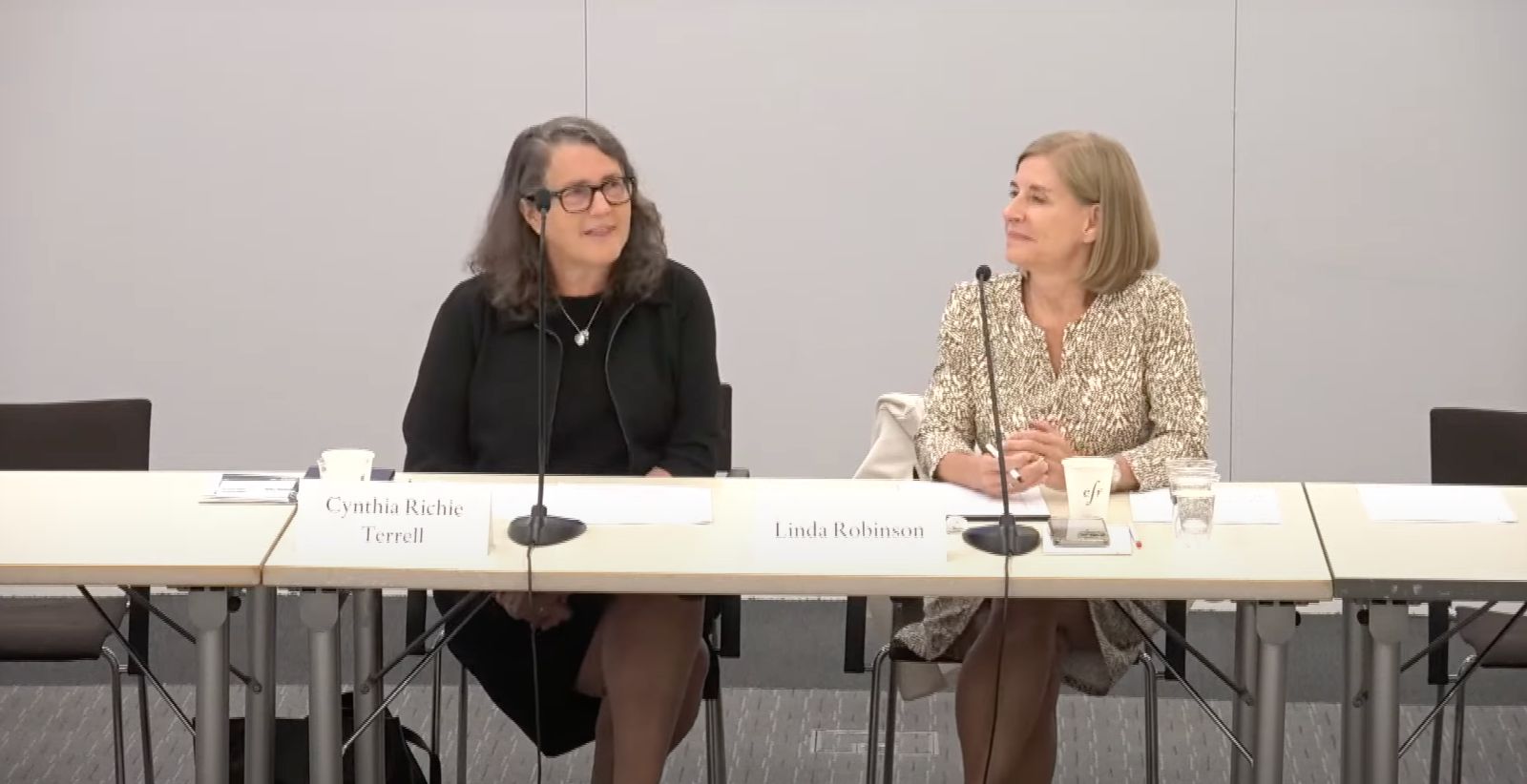 Cynthia Richie Terrell speaking on advancing women's political representation and democracy at the Council on Foreign Relations