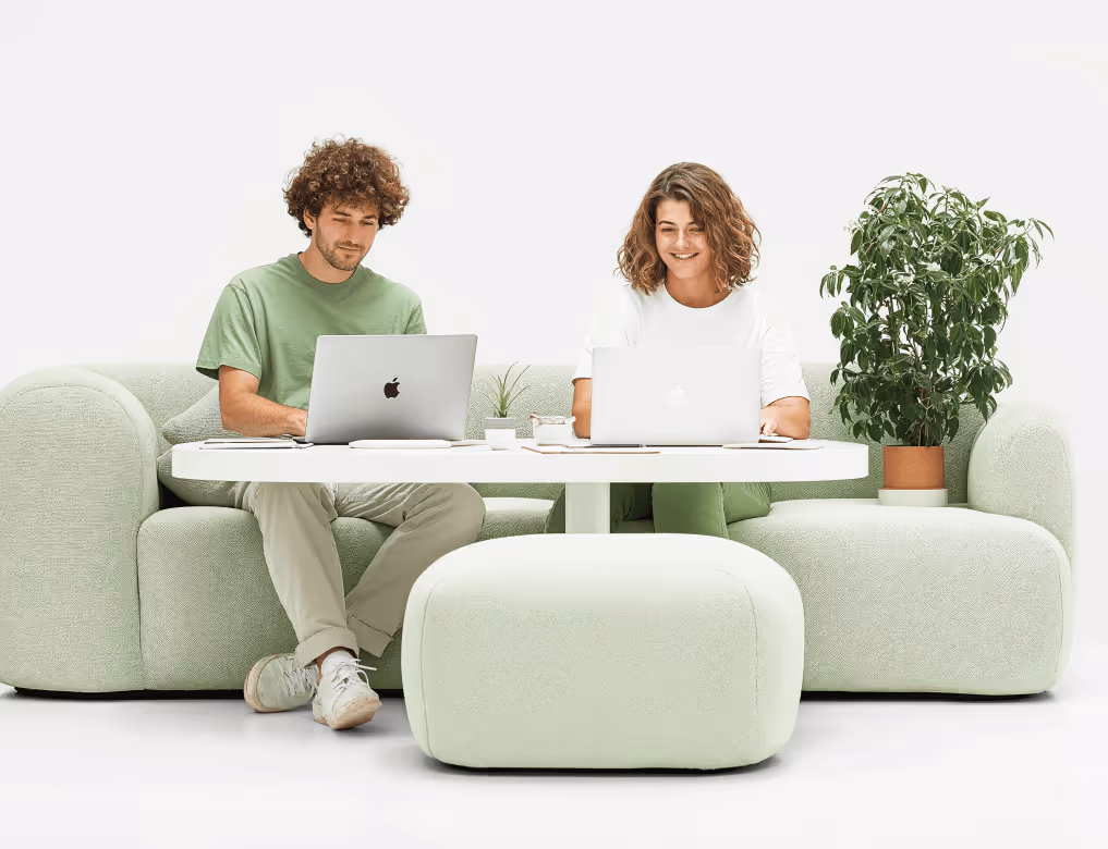 Team Working On Laptops Techpay Webflow Template | BRIX Template

