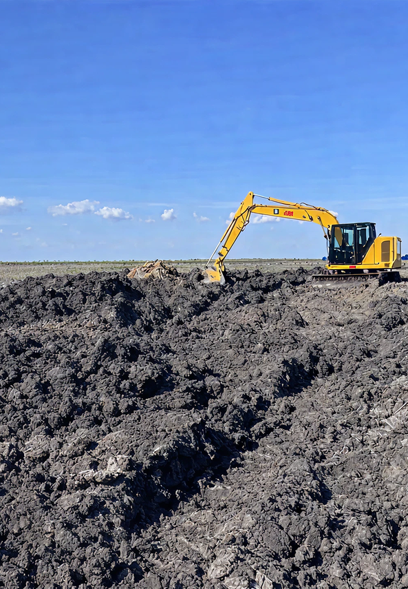 An image from land clearing and site preparation