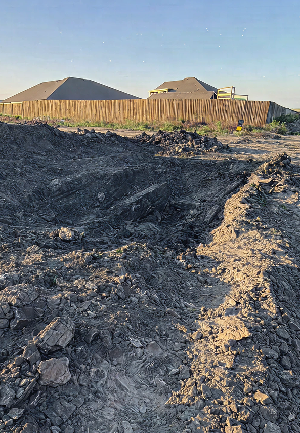 An image from land clearing and site preparation