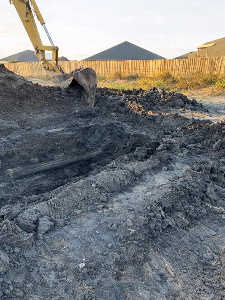 An image from land clearing and site preparation