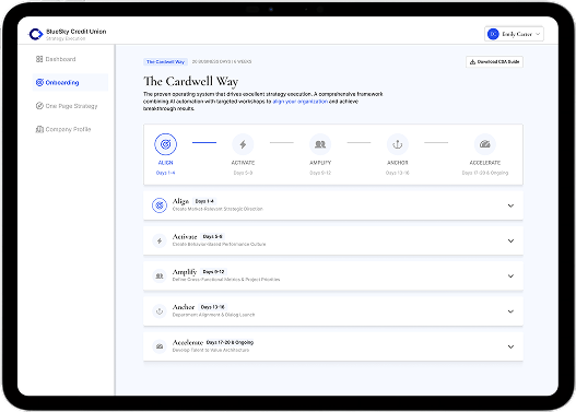 Connections platform — real-time strategy execution dashboard