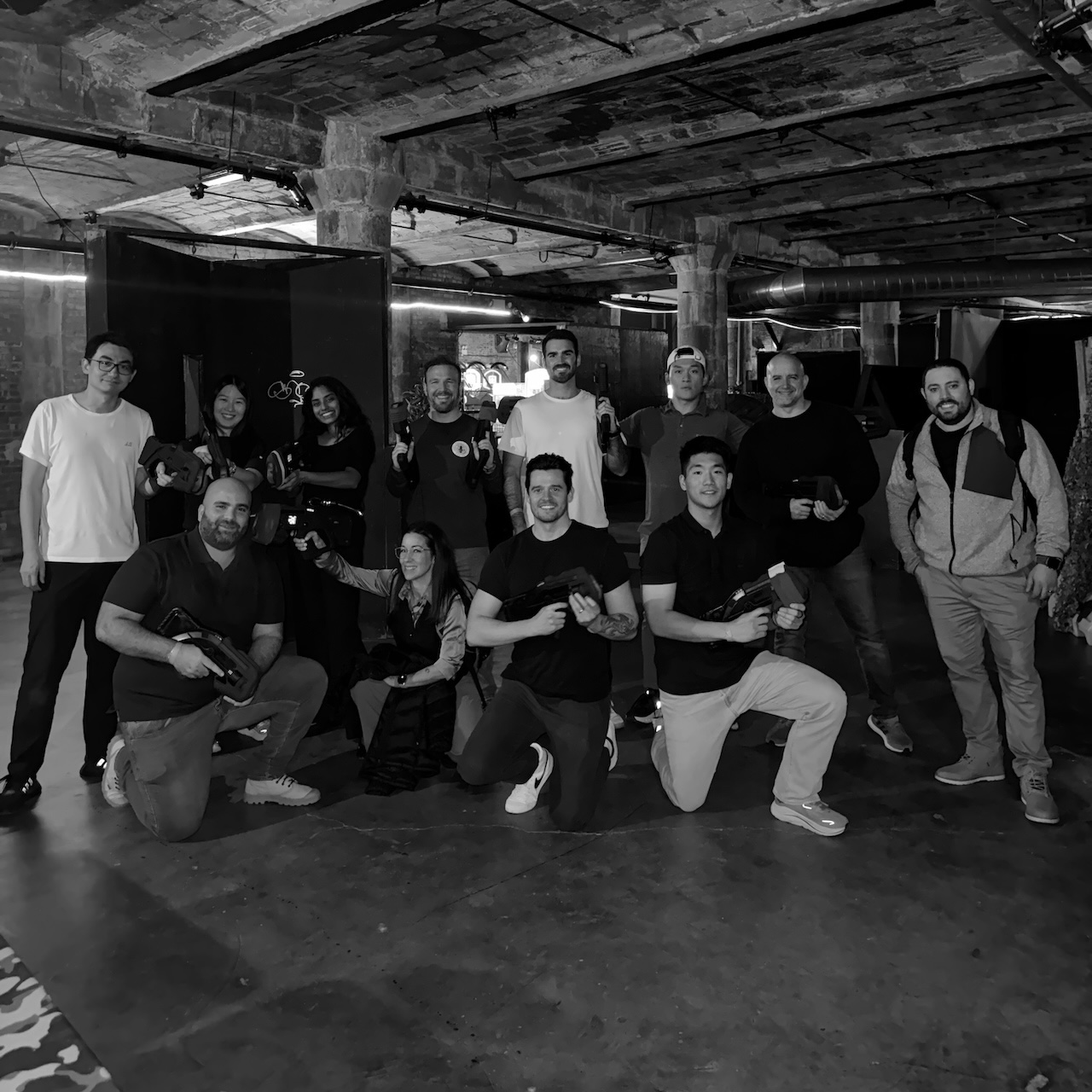 The Translucent team gearing up for a laser tag team outing